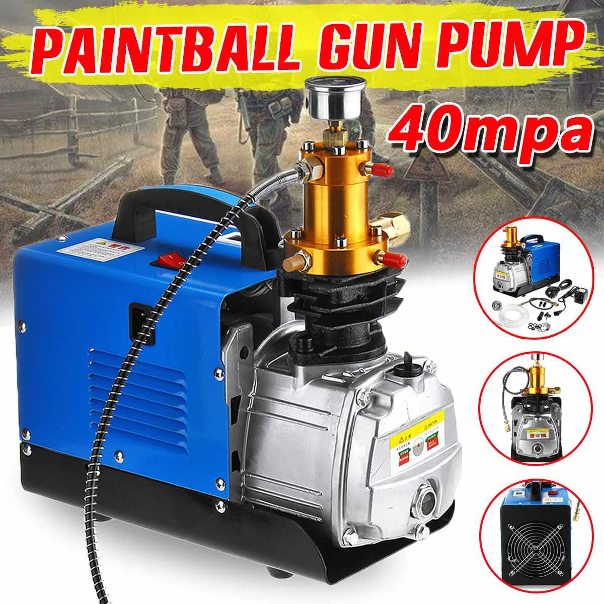 

High Pressure Air Pump Electric Air Compressor for Pneumatic Airgun Rifle Paintball PCP Pump 220V Scuba Diving Equipment