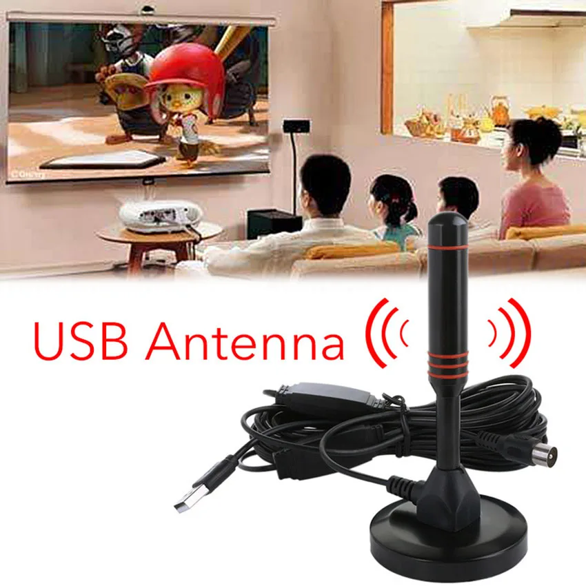 2018 New Indoor Gain 22dBi Digital DVB T Television USB Aerial Antenna