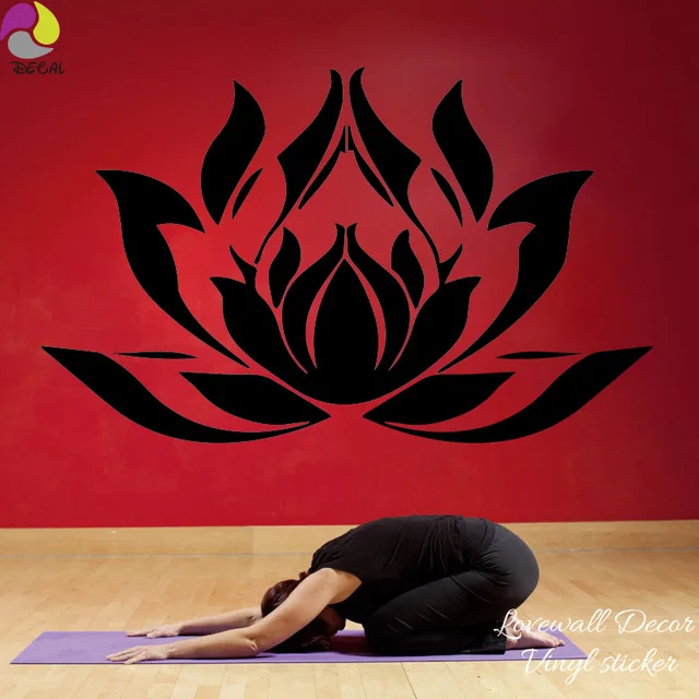 lotus flower floral wall sticker living bed room mandala namaste