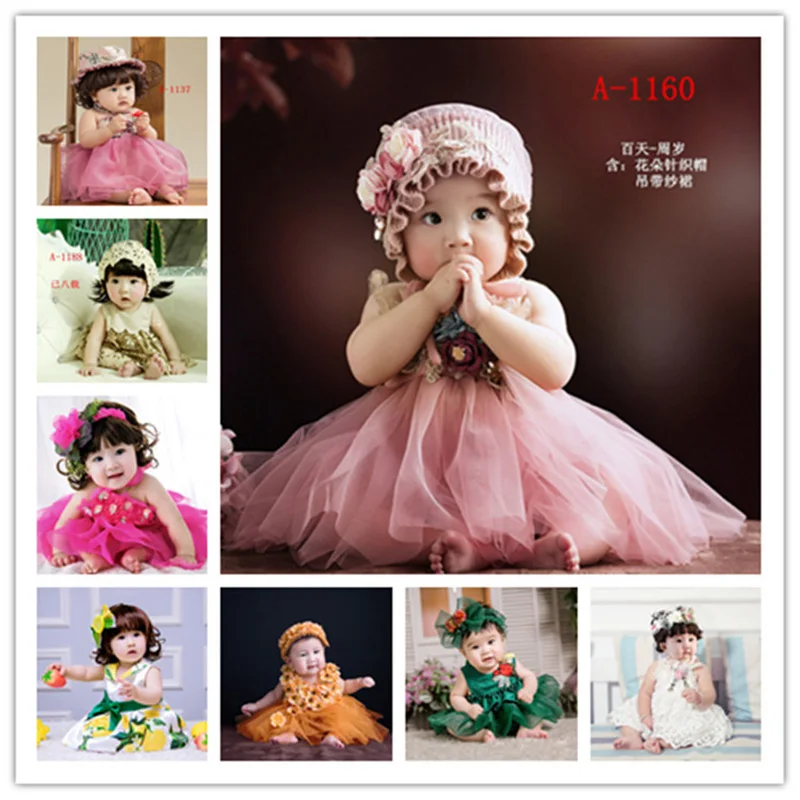 

Infant Photography Headband+Lace Dress Sets Toddler Photo Shoot Outfits bebe fotografia Accessories Baby fotoshooting Clothes