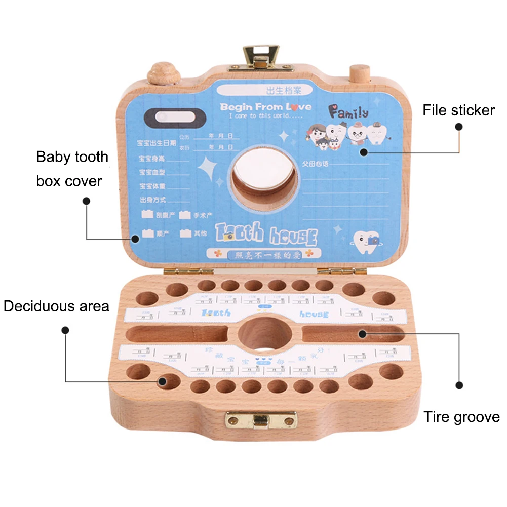Детская деревянная коробка для зубов, Детская коробка для зуба, коробка для хранения зуба в форме камеры, деревянный контейнер для хранения зубов, детский подарок, tandendoosje caja dient