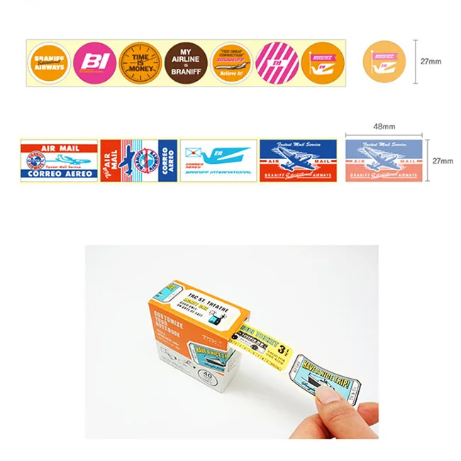 Boxed Sticker Vintage Roll Stickers Retro Travel Japanese Style Paper Stamp Sticker Customize Your Notebook