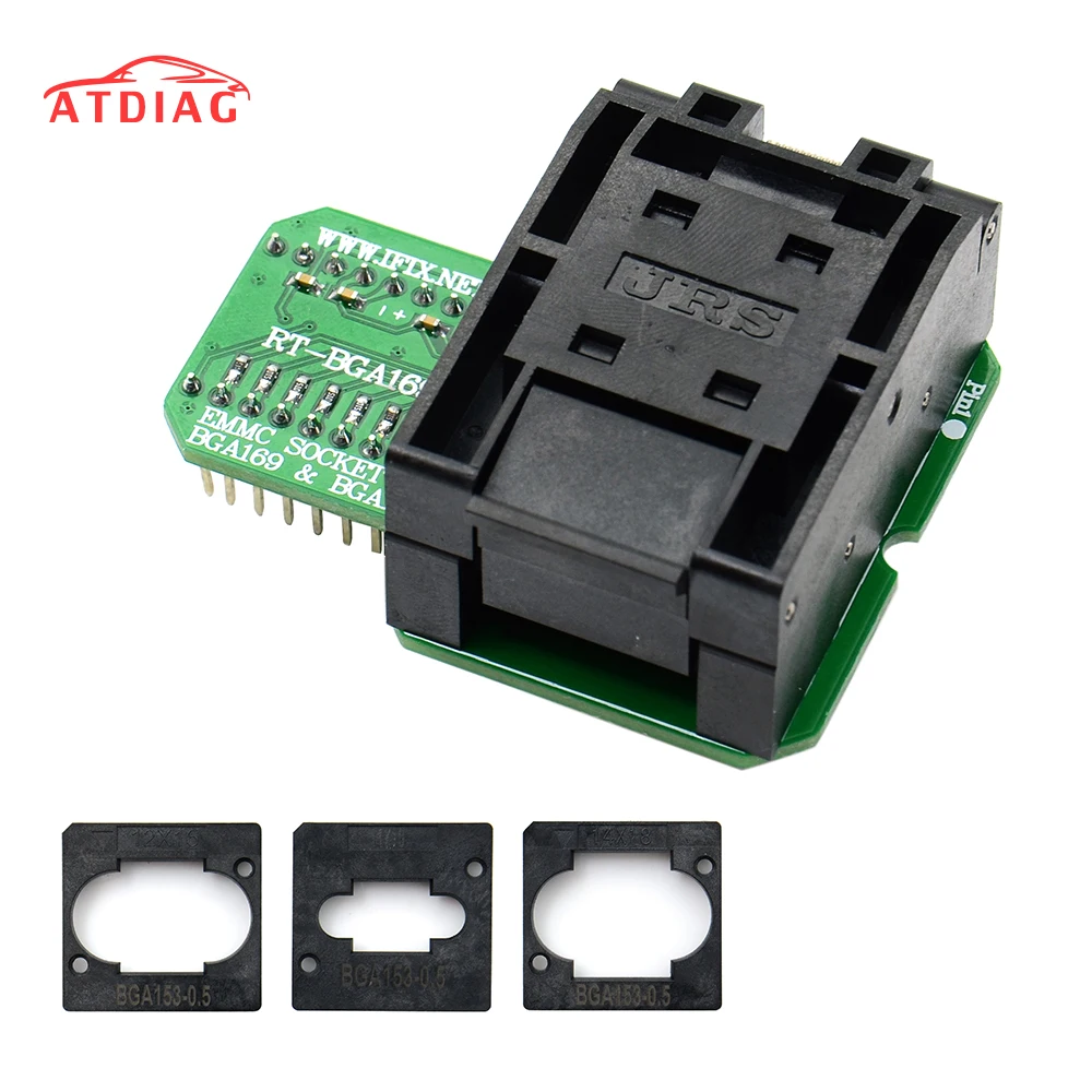 

Free shipping RT-BGA169-01 BGA169 / BGA153 EMMC Adapter V2.2 With 3pcs BGA bounding box For RT809H Programmer