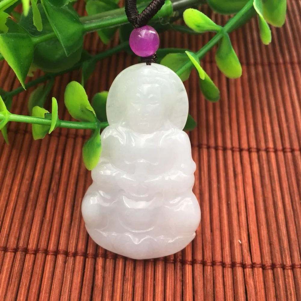 

Natural Jade A cargo Guanyin pendant ep06#
