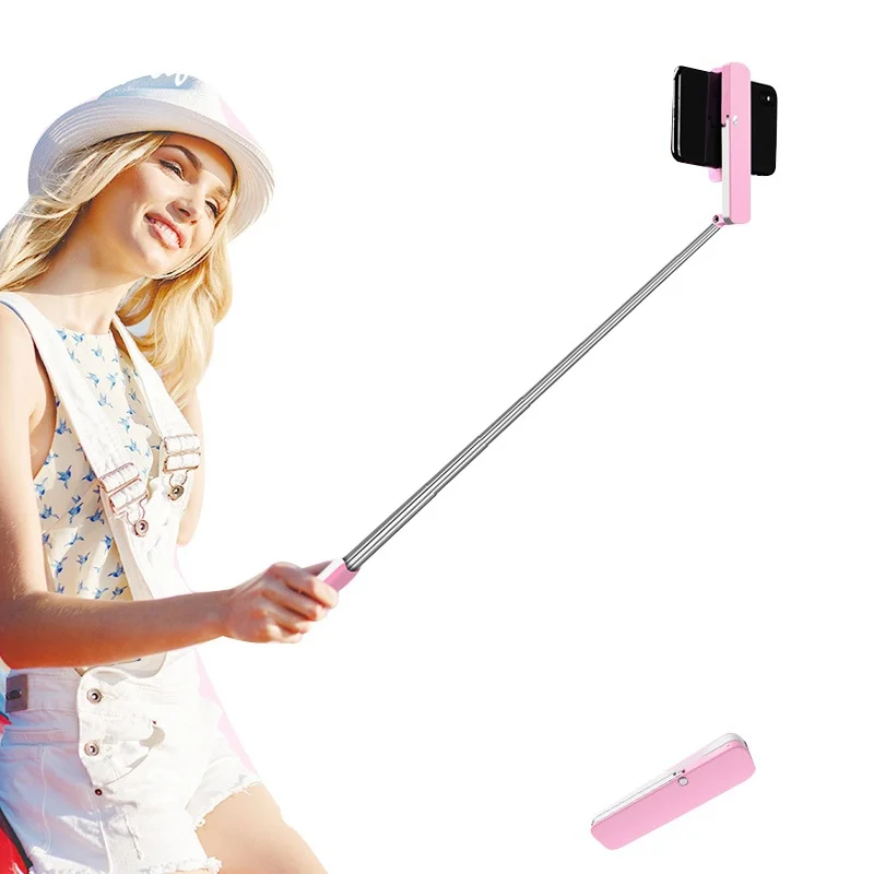 

Ecusells Portable Selfie Stick Monopod Bluetooth Remote Control Mini Pocket Lipstick Monopod Hand-Held Extendable Phone Holder