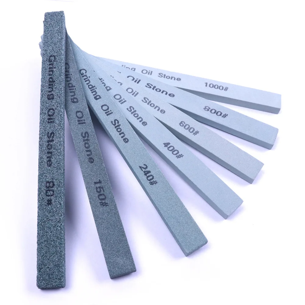 6Pcs 150*12*6mm Grinding Stone Grit 80 To 1000 Green Carbon Oil Stone