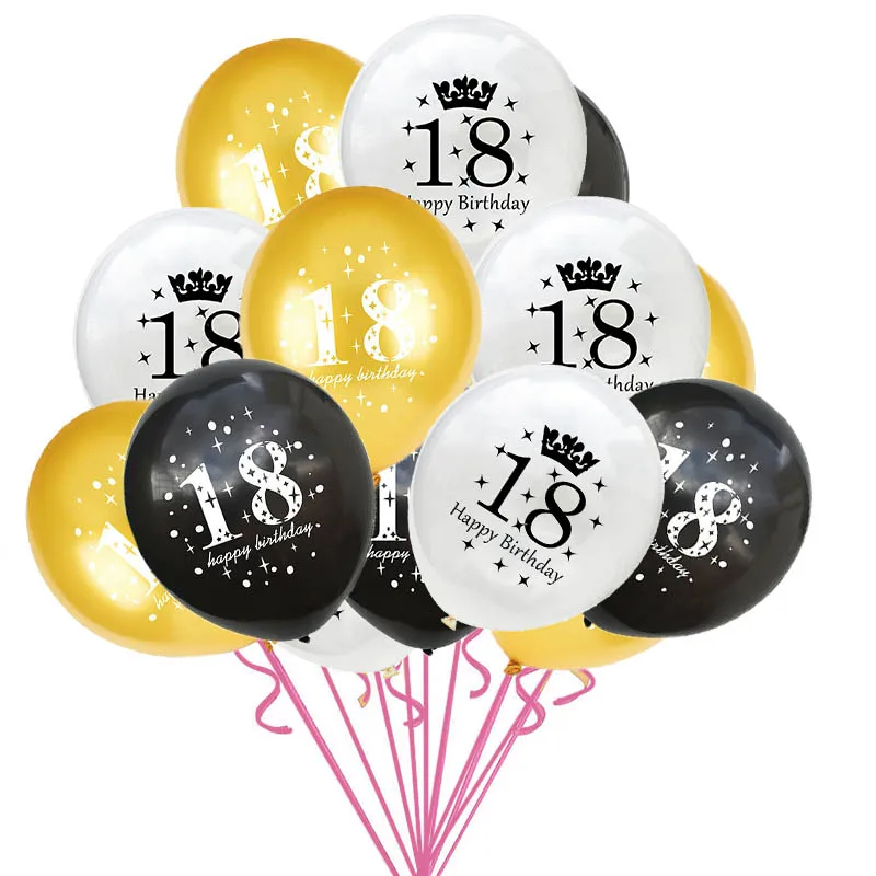 15 шт./компл. 12 дюймов с днем рождения воздушные шары с конфетти цвета розовое золото 18 лет гелиевый воздух латексный шар взрослых день рождения поставка