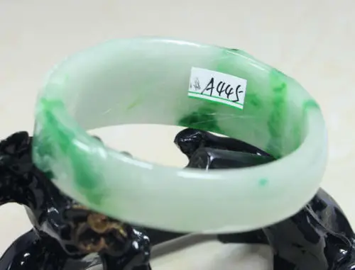 

free shipping 02060 NATURE BEAUTIFUL CARVING GREEN JADE JADEITE BRACELET BANGLE
