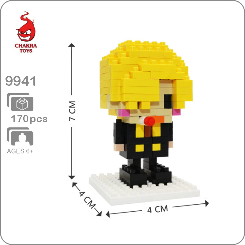 

CHAKRA 9941 Anime One Piece Vinsmoke Sanji Pirate 3D Model DIY Small Blocks Bricks Diamond Mini Building Toy for Children no Box