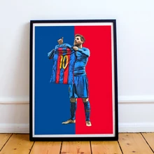 Lionel Messi, lienzo de fútbol, impresiones artísticas, camiseta de Messi Poster, Messi, número de camisa, lienzo, cuadros de pared, decoración de la habitación del hogar