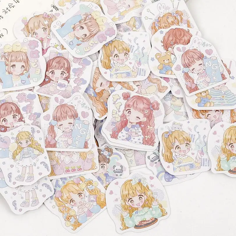 

44 pcs/lot Creative Lovely Girl Japanese Memo Pad Pink girl heart N Times Sticky Notes Memo Notepad Bookmark Gift Stationery