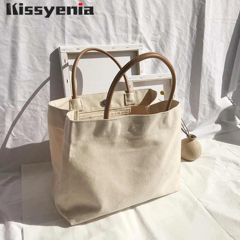 

Kissyenia Women Handbags INS Brand Designer Canvas Casual Beach Tote Bags for Women Large Capacity Travel Top Handle Bags KS1289