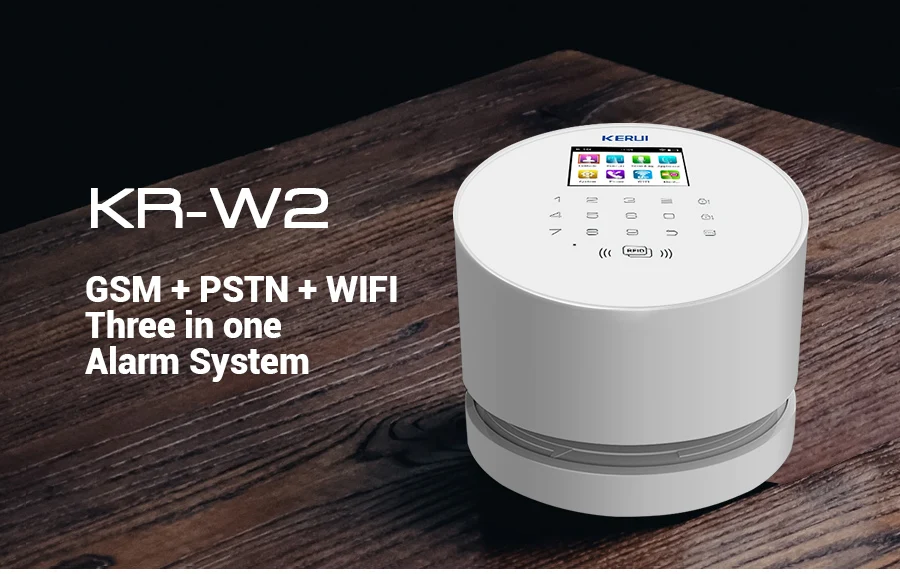 KERUI W2 2,4 дюймов экран wifi GSM PSTN сигнализация Охранная пожарный дым умный дом Охранная сигнализация RFID карта сигнализация