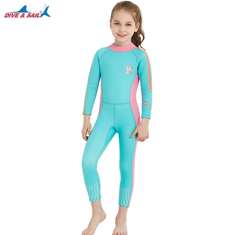 Детский костюм для дайвинга lycra2.5 мм сиамский теплый подводного плавания с