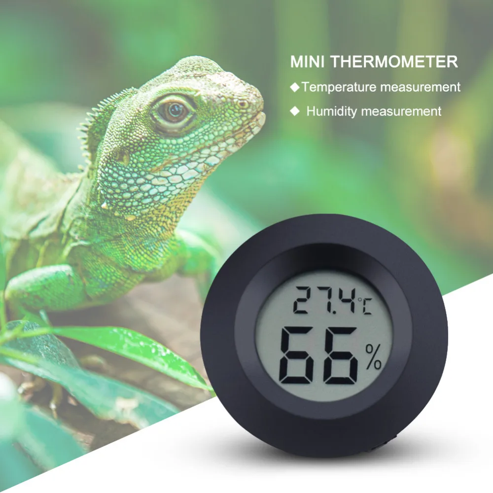 

Pet Electronic Thermometer and Hygrometer Digital Circular Embedded Turtle and Reptile Breeding Box Incubator Thermometer