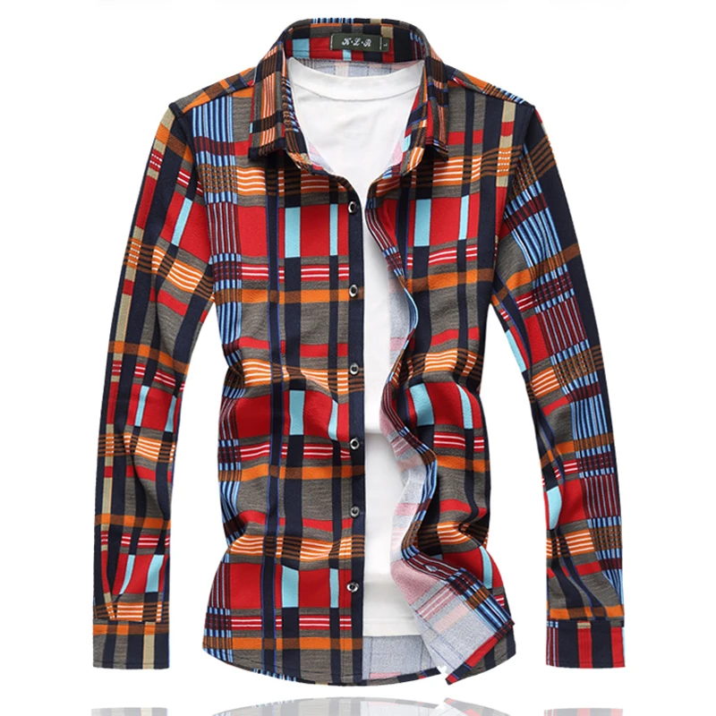 Buy 2018 Fashion Brand Men's Colorful Shirt Casual