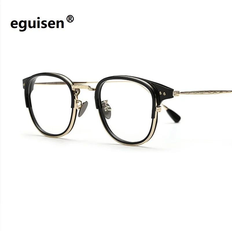 

width-135 The new women eyeglasses frame male female TR90 metal flat mirror glasses men retro myopia Rivet frame oculos lentes