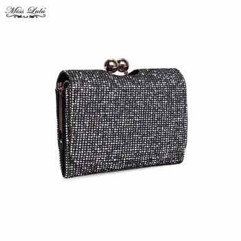 

Miss Lulu Women Girls Bling Sequins Ball Clasp Matinee Purse Wallet PU Leather Short Money Coin Bags Clutch Hand Bag YD1781