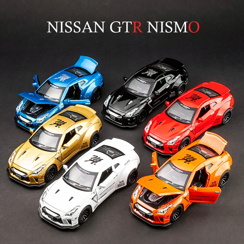 Модель литая автомобиля KIDAMI 1:32 AMG Nissan GTR игрушечная машинка со звусветильник кой