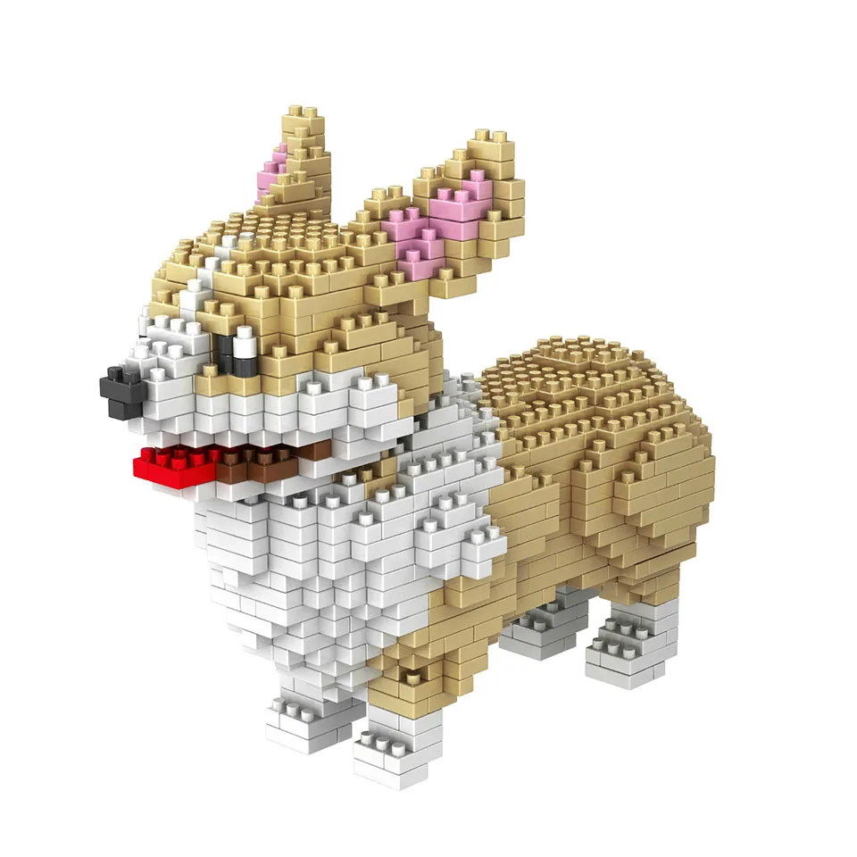 Husky Pet собака породы Шнауцер мультфильм строительные блоки модель игрушки милые