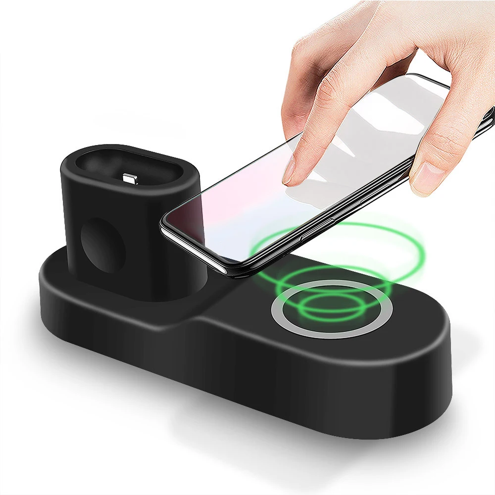 

4 in 1 USB Wireless Fast Charger Charging Pad Station For Apple Watch iPhone X/8/8Plus Airpods EU Plug
