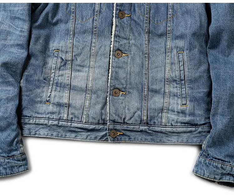 New Men Jacket and Coats Lined Denim Jackets Mens Jeans Jacket Thicken Warm