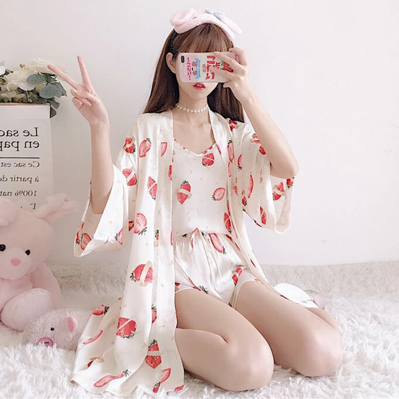 Pijama verano mujer 2019 летние женские пижамы Шорты пижамные штаны пижама из трех