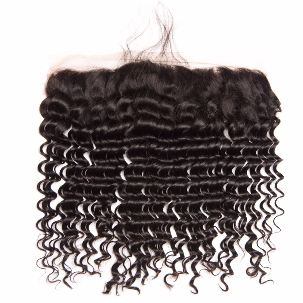 ALIPOP Peruvian Deep Wave Lace Frontal Closure With Baby Hair 10\