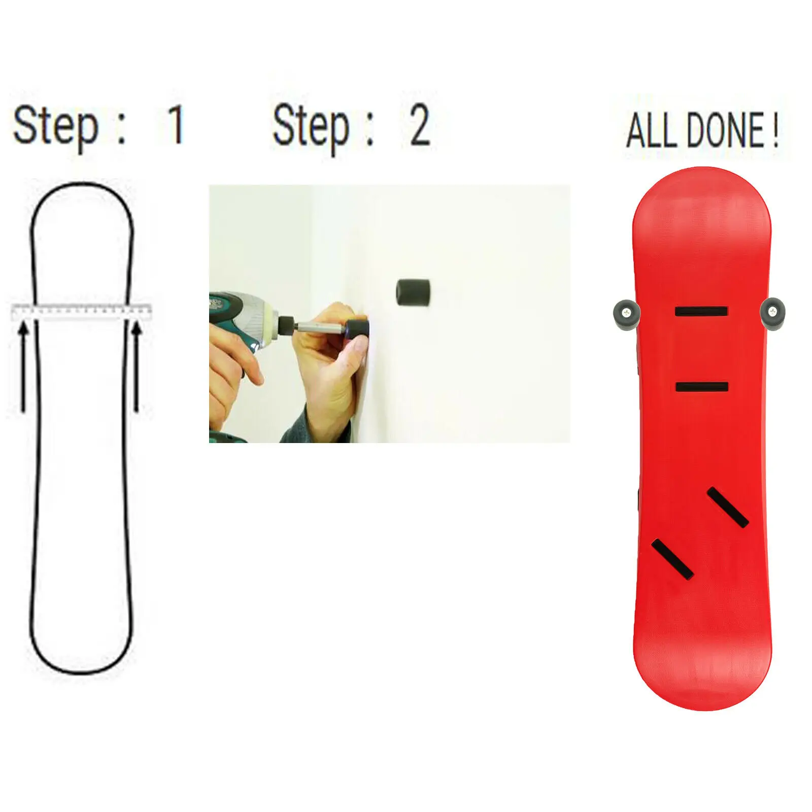 Skateboard Hanger Snowboard Rack Naked Longboard Wall Mount Holder Display 4/PK skateboard rack