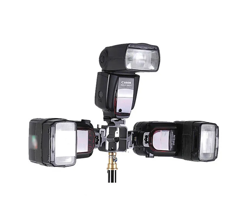 Suporte Flash EXMAX - Alumínio Triplo Hot Shoe Guarda-Chuva