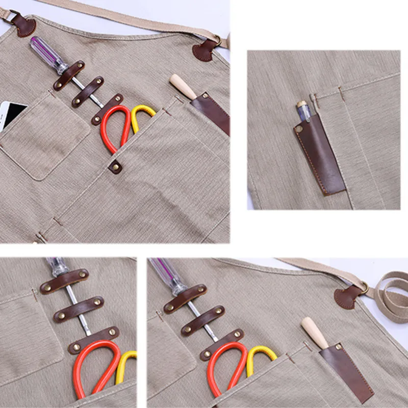 Canvas Apron Crossback Cotton Straps E6-9