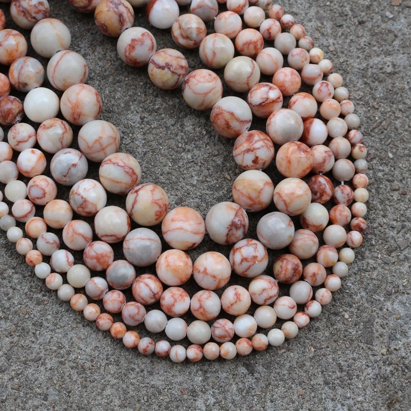 

4-12mm natural network stone jade beads scattered beads jewelry accessories ball diy beads beaded bracelet necklace material