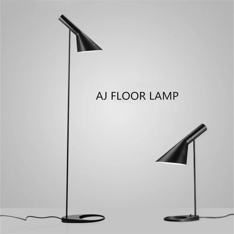 

Nordic AJ Floor Lamp E27 Black Arne Jacobsen Louis Poulsen Metal Stand New Floor Lights For Living Room Country House Bar