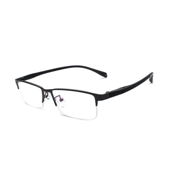 

Business Semi-Rim Eyeglasses Frame Rectangular Shape Fashion Brand Prescription Glasses Spectacles Eyewear for Male
