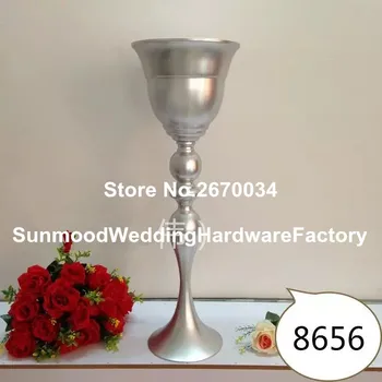 

Wide Mouth Round Tall Trumpet Unique mental Vase for wedding