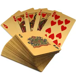 1 комплект Водонепроницаемый золотые игральные карты Diamond Набор для покера Творческий покера азартные игры горячий подарок вечерние