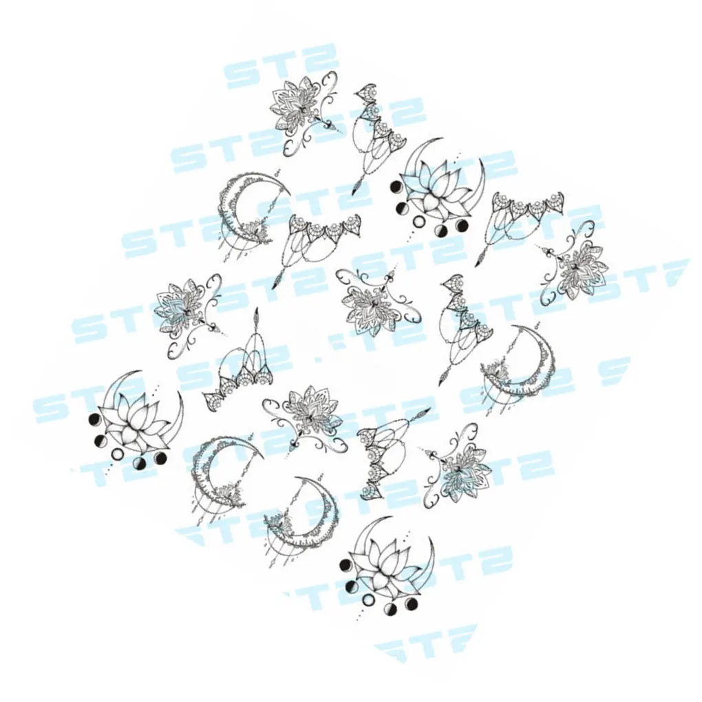 

2018 HOT SALE Nail Art Flower Nail Stickers Decoration 3D DIY Women Girls Retro Moon Pendant Nail Decal