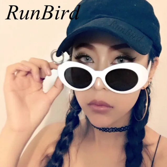 

RunBird 2018 Vintage NIRVANA Fashion Sunglasses Men Male Retro Oval Sun Glasses for Women SteamPunk Gafas UV400 601R