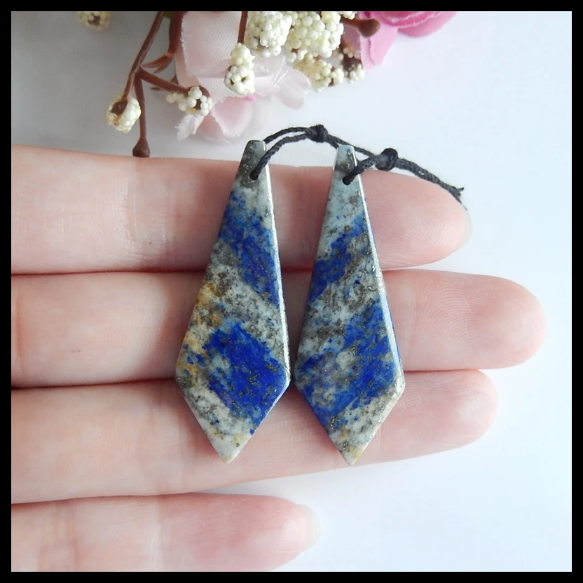 

Natural Lapis Lazuli fashion woman Earring,Fashion Jewelry For Women Earring pair Accessories,43x9x4mm,5.4g