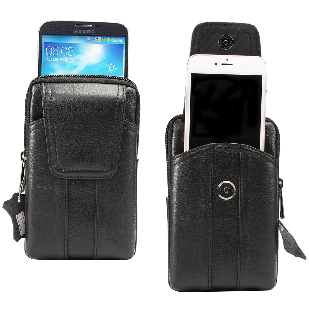 preço Clipe de cinto Caso Holster Bolsa de Couro de Vaca Genuína Do Telefone Móvel Para Galaxy J7 Pro J7 Max Nota FE J7 (2017) A5 (2017) A7 (2017)