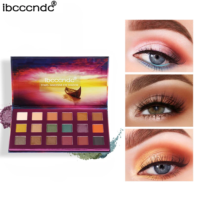 18 Colors Glitter Eyeshadow Makeup Pallete Matte Eye shadow Palette Shimmer and Shine Diamond Eyeshadow Powder Pigment Cosmetics