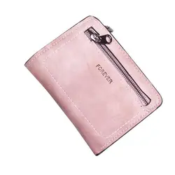 Для женщин простой сплошной Цвет молнии короткие бумажник Держатели сумочка Carteiras De Mulheres Bolsa Feminina Pequena портмоне A1