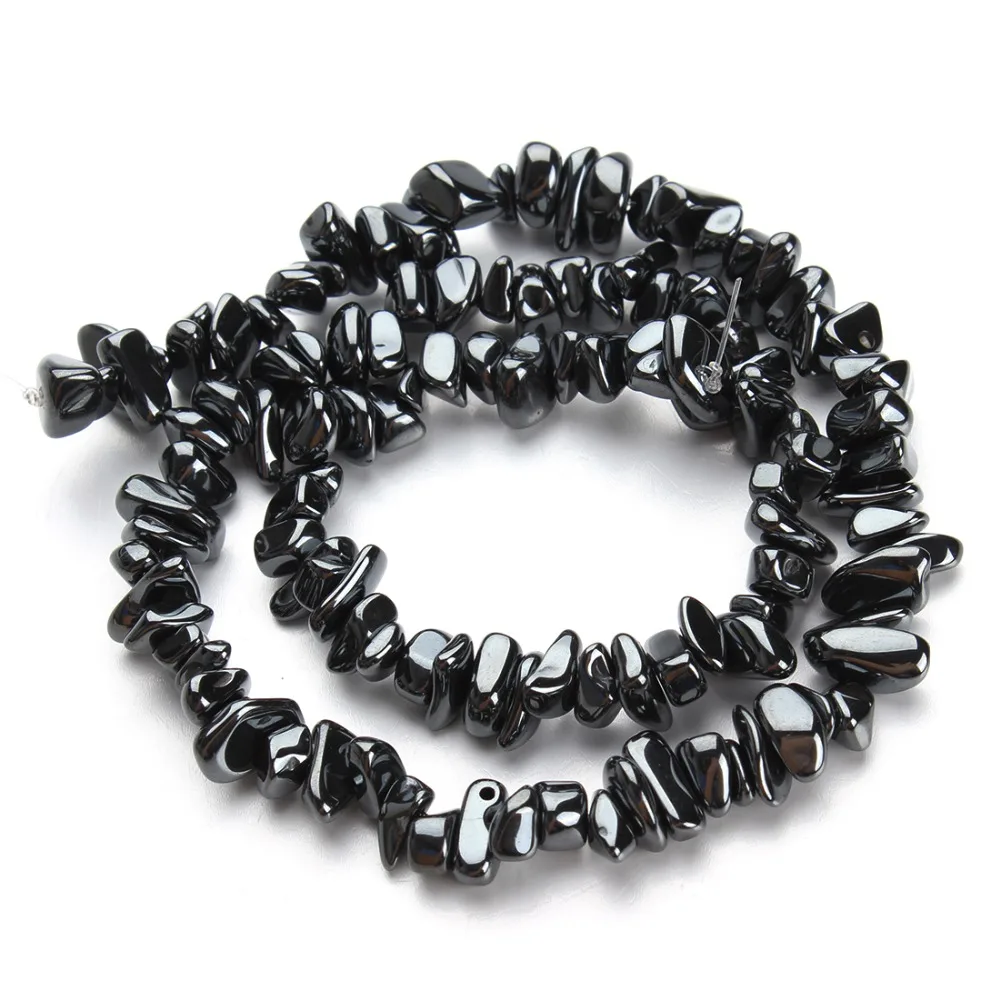 Lacoogh 1lot 5 10mm Fashion Natural Black Hematite Stone Double Hoel