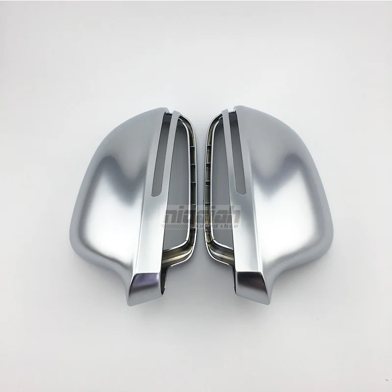 B8 ABS Matt Chrome Car Side Mirror Covers Silver Mirror Caps For Audi