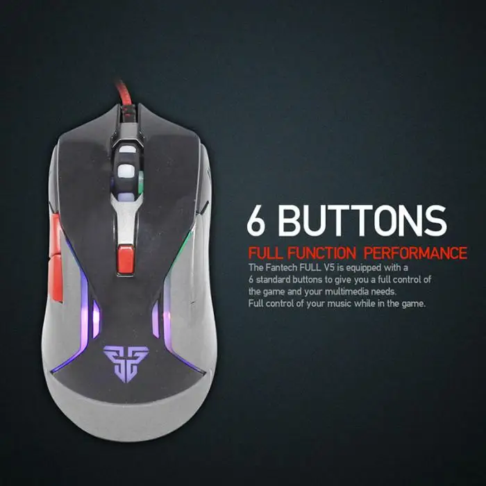 Новая игровая мышь проводная USB 6D кнопки dpi 4 режима 1,8 м светодиодный светильник модный для компьютера
