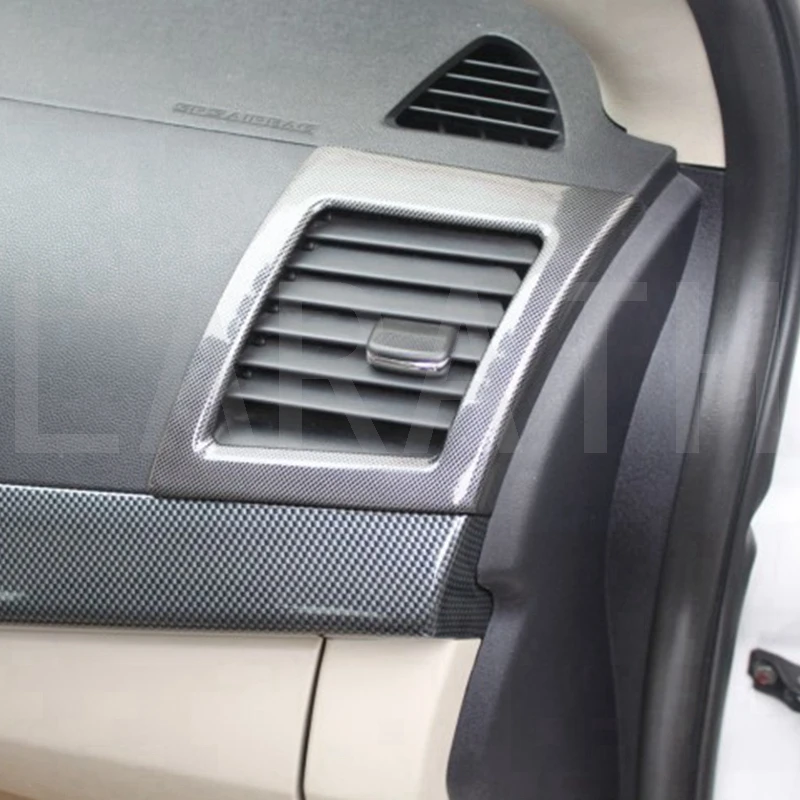 Для Mitsubishi Lancer 2010 2011 2012 углеродное волокно Передняя верхняя вентиляционная крышка Накладка LHD интерьер 2 шт