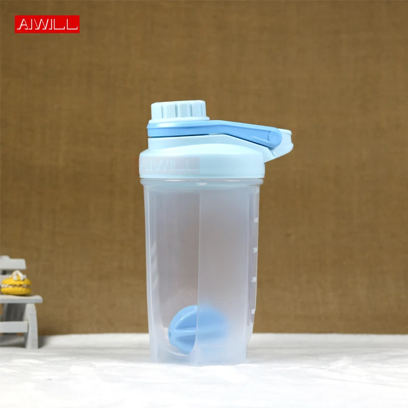 

AIWILL Shaker Bottle With Stirring Ball Sports Whey Protein Powder Mixing Bottle Fitness Water Bottle BPA Free for woman gift