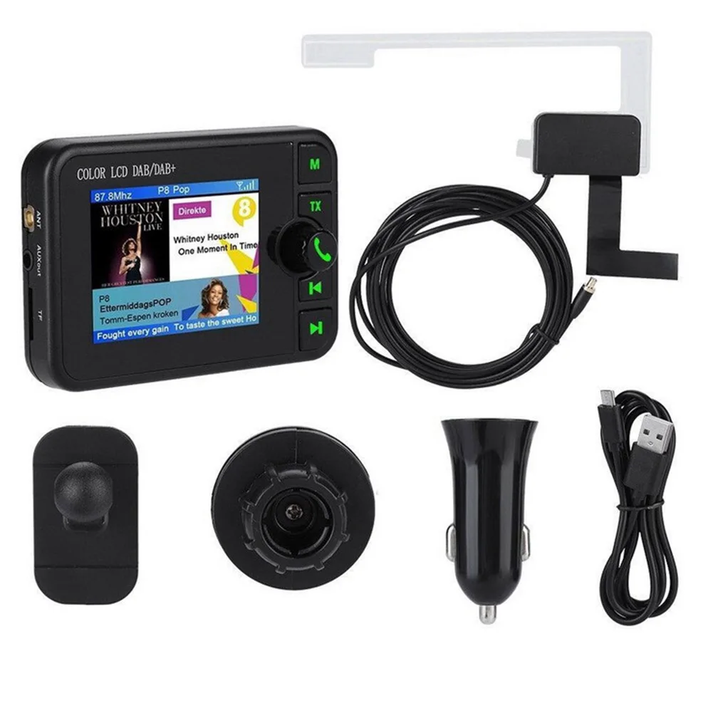 

Universal Bluetooth Handsfree Portable Player Digital Radio DAB/DAB Plug And Play Car Use MP3 3.5mm Auto Receiver FM Transmitter