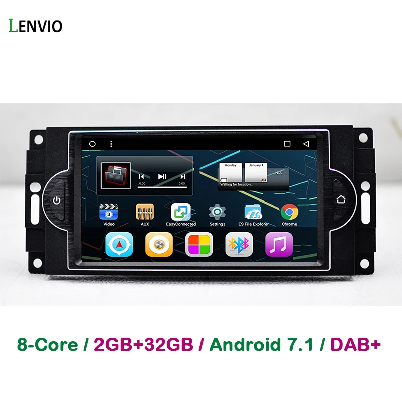 Lenvio ram 2 ГБ+ 32 ГБ Android 7,1 автомобильный gps-навигатор для Dodge джип ram Commander Compass Wrangler Grand cherokee Chrysler 300C