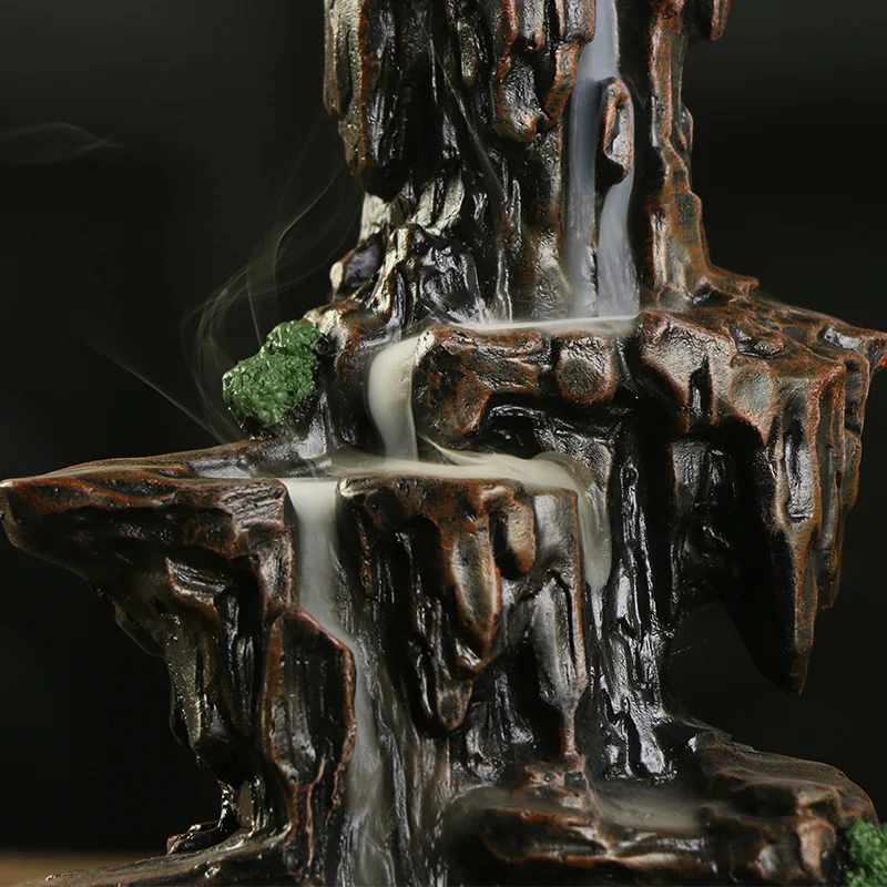 Ручной Работы Смолы Горный дом аромат сандалового дерева обратного потока благовония горелка орнамент с 20 шт конусов